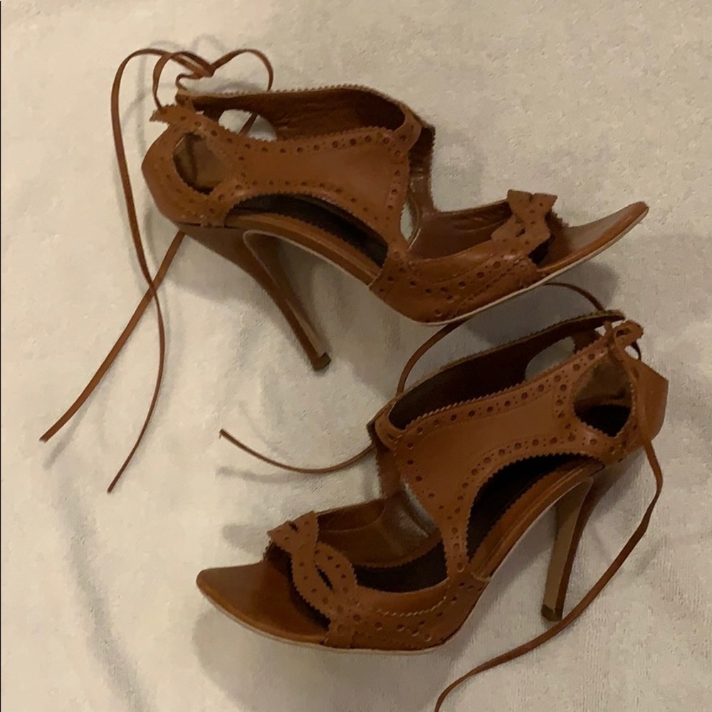 Alexander McQueen Laser Cut Heels 38 1/2 Brown